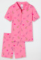 Pyjama kort biologisch katoenen knoopsluiting ganzen varkens roze - Girls World