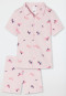 Pajamas short organic cotton button placket unicorns rosé - Girls World