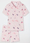 Pyjama kurz Organic Cotton Knopfleiste Einhörner rosé - Girls World