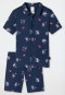 Pajamas short organic cotton button placket seal pirates dark blue - Boys World