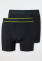 Longshorts 2-pack biologisch katoen geweven elastische tailleband, zwart - 95/5