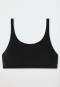 Bustier double rib organic cotton black - Pure Rib