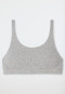 Bustier Doppelripp Organic Cotton grau meliert - Pure Rib
