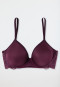 Reggiseno con ferretto, coppa spacer, color prugna - Modal & Lace