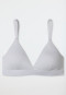 Bra wire-free double rib organic cotton removable pads black - Pure Rib