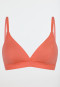 Soft bra double rib removable pads peach - Pure Rib