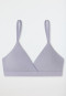 BH bügellos Doppelripp Organic Cotton herausnehmbare Pads flieder - Pure Rib
