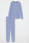 Pyjama lang biologisch katoen sterren zilver lila - Teens Nightwear