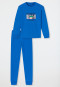 Pajamas long sweat fabric Organic Cotton cuffs Universe blue - Teens Nightwear