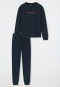 Pajamas long sweat fabric organic cotton cuffs San Francisco midnight blue - Teens Nightwear
