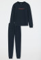 Pajamas long sweat fabric organic cotton cuffs San Francisco midnight blue - Teens Nightwear