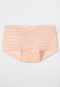 Shorts fijnrib modal biologisch katoen zachte tailleband gestreept gebroken wit - Fine Rib Modal