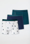 Confezione da 3 pantaloncini a righe in cotone biologico con elastico in vita intessuto e motivo di orsetti, multicolore - 95/5