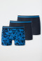 Shorts 3-pack biologisch katoen gestreept nachtblauw met patroon - 95/5