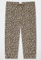 Loungebroek 3/4 lang gebloemd luipaard olijf - Mix+ Relax