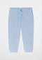 Loungehose 3/4-lang Blumen Leoparden hellblau - Mix+Relax