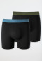 Long boxer briefs 2-pack organic cotton woven elastic waistband multicolored - 95/5