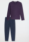 Lange pyjama in auberginekleur met patroon - Casual Essentials