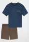 Schlafanzug kurz deep blue gemustert - Comfort Nightwear