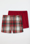 Boxershorts 2er-Pack Flanell uni kariert mehrfarbig - X-Mas