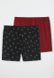 Boxershorts 2-pack geweven stof effen met rendierenpatroon meerkleurig - X-Mas