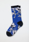 Women's socks floral patterned blue - selected! premium