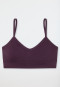 Bralette con scollo a V e spalline regolabili, color prugna - Seamless matt