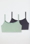 Lot de 2 brassiers graphite/vert pastel - 95/5