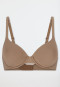 Underwired bra with floating cups, nougat - Unique Micro