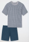 Short pyjamas with silver patterned chest pocket - Comfort Essentials