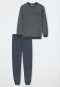 Pyjama lange borstzak donkergrijs patroon - Comfort Essentials