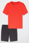 Short pyjamas patterned light red - Casual Essentials