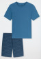 Schlafanzug kurz aqua gemustert - Casual Essentials