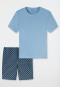 Schlafanzug kurz pacific blue gemustert - Casual Essentials