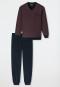 Pyjamas long cuffs red-brown patterned - Comfort Nightwear