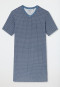 Nachthemd kurzarm Organic Cotton V-Ausschnitt Brusttasche graphit kariert - Comfort Nightwear