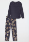 Pyjama long Fleurs graphite - Comfort Nightwear