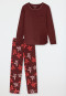 Lange pyjama wijnrood - Comfort Nightwear