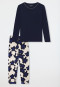 Pyjama lang gebloemd navy - Comfort Nightwear