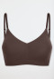 Bustier van microvezel met uitneembare pads, donkerbruin - Invisible Soft
