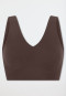 Bustier van microvezel met uitneembare pads, donkerbruin - Invisible Soft