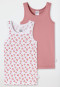 Maillots de corps lot de 2 imprimé animalier mauve/ blanc - Fine Rib