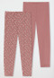Leggings set van 2 stuks dierenprint mauve - 95/5