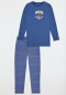 Pajamas long Organic Cotton horse print blue - Horse World