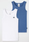 Lot de 2 maillots de corps renard bleu/blanc - Fine Rib