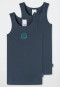 Unterhemden 2er-Pack Smiley dunkelblau - Fine Rib