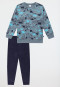 Schlafanzug lang Frottee Bündchen Dinos mineral - Kids Nightwear