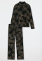 Pyjama Interlock Ginkgo schwarz bedruckt - Modern Nightwear
