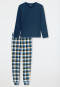 Pigiama lungo con polsini, blu intenso - Casual Essentials