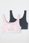 Bustiers 2er-Pack Batik graphit/ rosa - 95/5